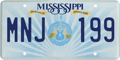 MS license plate MNJ199