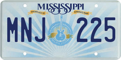 MS license plate MNJ225