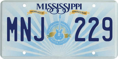 MS license plate MNJ229