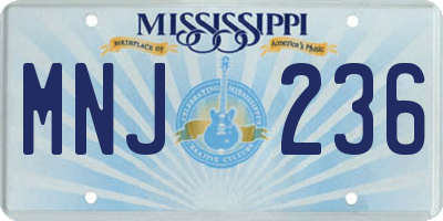 MS license plate MNJ236