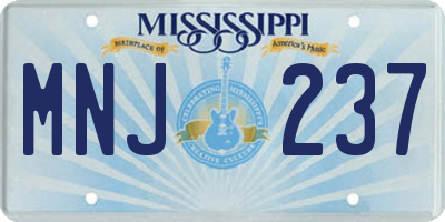 MS license plate MNJ237