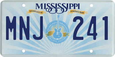 MS license plate MNJ241