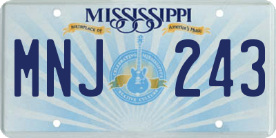 MS license plate MNJ243