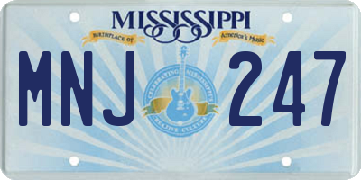 MS license plate MNJ247