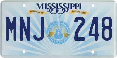 MS license plate MNJ248