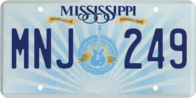 MS license plate MNJ249