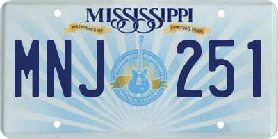 MS license plate MNJ251