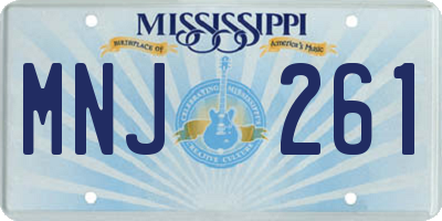 MS license plate MNJ261