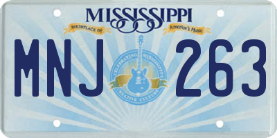 MS license plate MNJ263