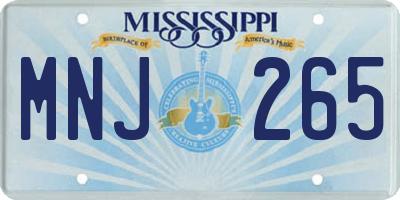 MS license plate MNJ265