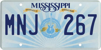 MS license plate MNJ267
