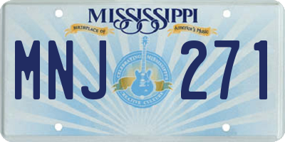 MS license plate MNJ271