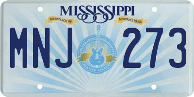 MS license plate MNJ273