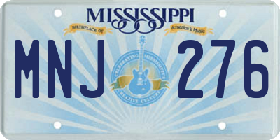 MS license plate MNJ276