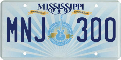 MS license plate MNJ300