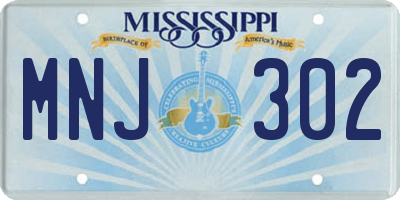 MS license plate MNJ302