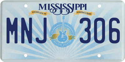 MS license plate MNJ306