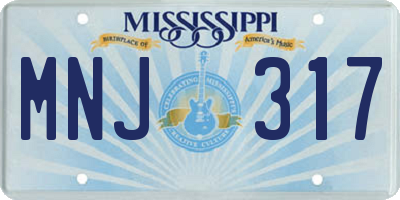 MS license plate MNJ317