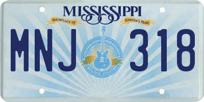 MS license plate MNJ318
