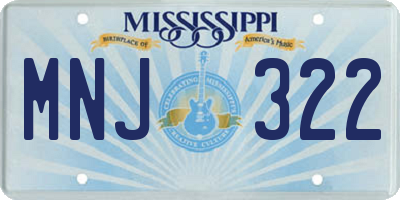 MS license plate MNJ322