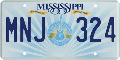 MS license plate MNJ324