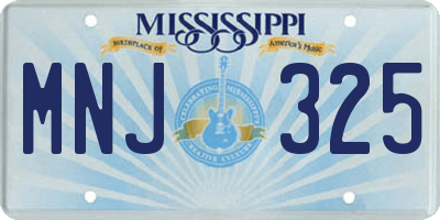 MS license plate MNJ325