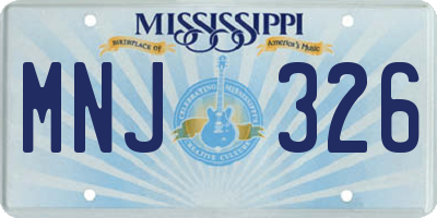 MS license plate MNJ326