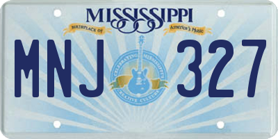 MS license plate MNJ327