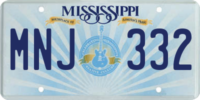 MS license plate MNJ332