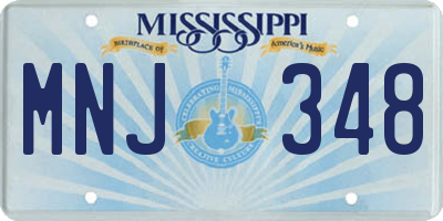 MS license plate MNJ348
