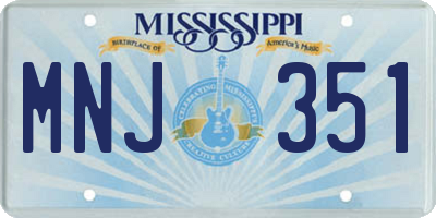 MS license plate MNJ351