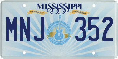 MS license plate MNJ352