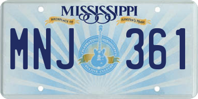 MS license plate MNJ361