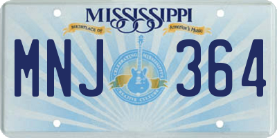 MS license plate MNJ364