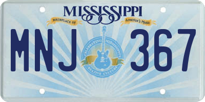 MS license plate MNJ367