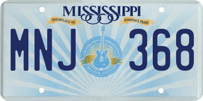 MS license plate MNJ368