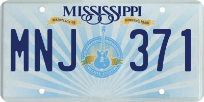 MS license plate MNJ371