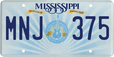 MS license plate MNJ375