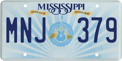 MS license plate MNJ379