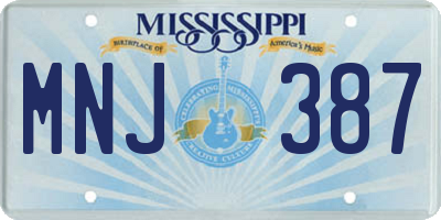 MS license plate MNJ387