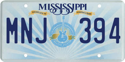 MS license plate MNJ394