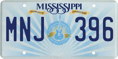 MS license plate MNJ396
