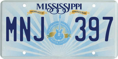 MS license plate MNJ397