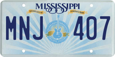 MS license plate MNJ407