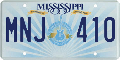 MS license plate MNJ410