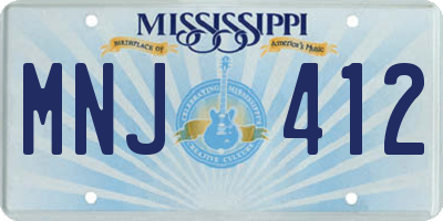 MS license plate MNJ412