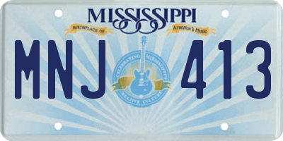 MS license plate MNJ413