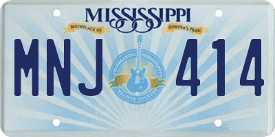 MS license plate MNJ414