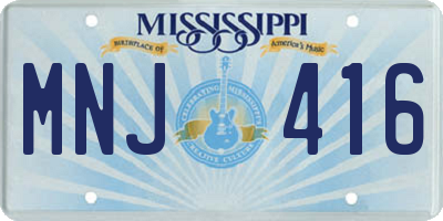 MS license plate MNJ416