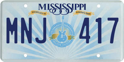 MS license plate MNJ417